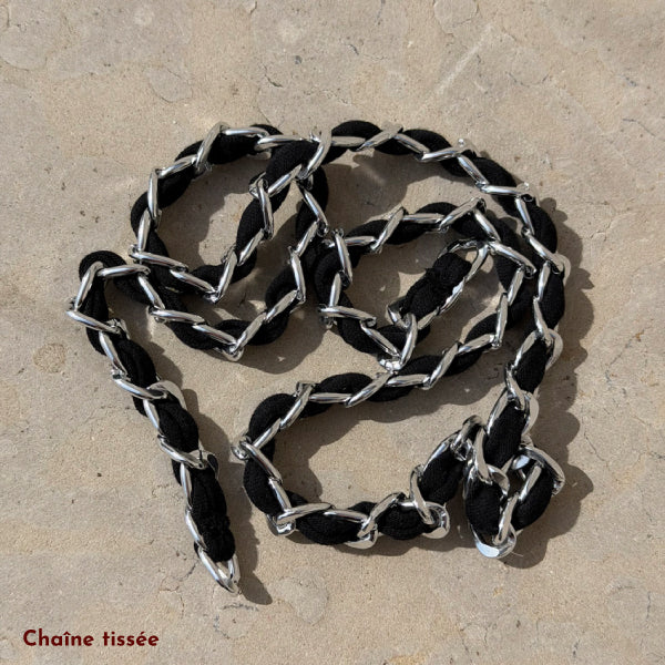 LAILI STUDIO lanière de sac en or avec fil marron