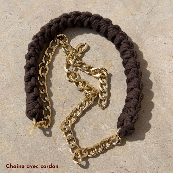 LAILI STUDIO lanière de sac en or avec cordon marron